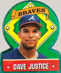 1991 Topps Stand-Ups #21 Dave Justice Front