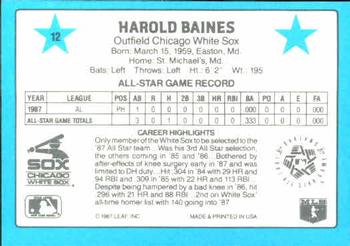 1988 Donruss All-Stars #12 Harold Baines Back