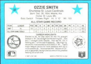 1988 Donruss All-Stars #37 Ozzie Smith Back