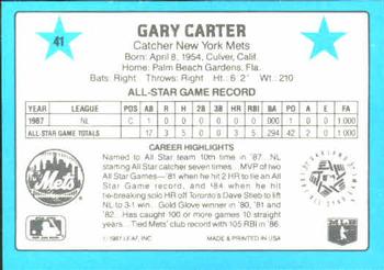 1988 Donruss All-Stars #41 Gary Carter Back