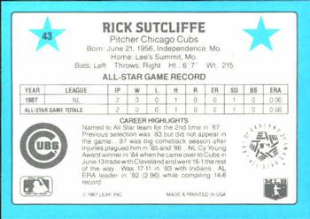 1988 Donruss All-Stars #43 Rick Sutcliffe Back