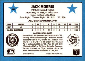 1988 Donruss All-Stars #24 Jack Morris Back