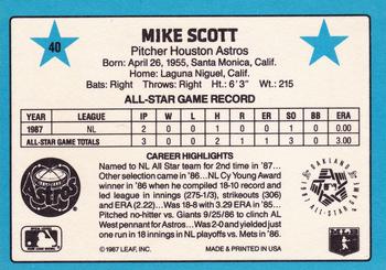 1988 Donruss All-Stars #40 Mike Scott Back