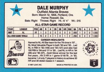 1988 Donruss All-Stars #46 Dale Murphy Back