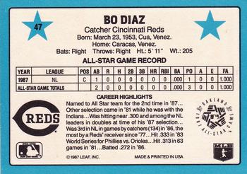1988 Donruss All-Stars #47 Bo Diaz Back