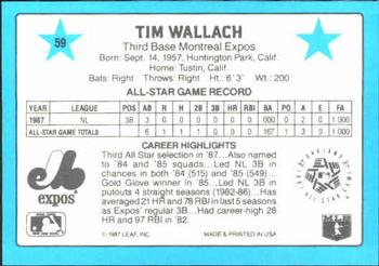 1988 Donruss All-Stars #59 Tim Wallach Back