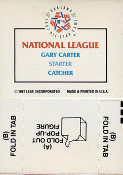 1988 Donruss All-Stars - Pop-Ups #NNO Gary Carter Back