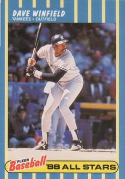 1988 Fleer Baseball All-Stars #44 Dave Winfield Front