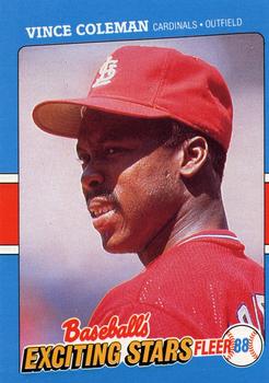 1988 Fleer Baseball's Exciting Stars #11 Vince Coleman Front