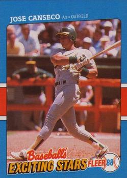 1988 Fleer Baseball's Exciting Stars #7 Jose Canseco Front