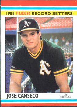 1988 Fleer Record Setters #4 Jose Canseco Front