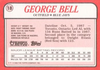 1988 Topps Revco League Leaders #18 George Bell Back