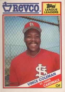 1988 Topps Revco League Leaders #3 Vince Coleman Front