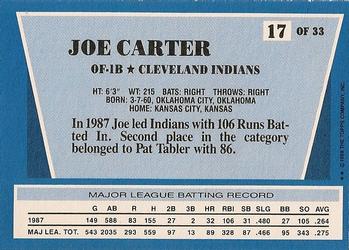 1988 Topps Rite-Aid Team MVP's #17 Joe Carter Back