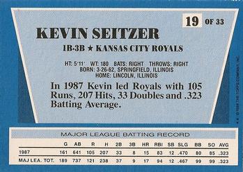 1988 Topps Rite-Aid Team MVP's #19 Kevin Seitzer Back