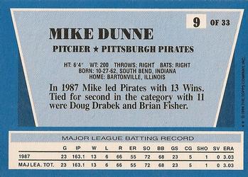 1988 Topps Rite-Aid Team MVP's #9 Mike Dunne Back