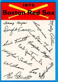 1973 Topps - Team Checklists #NNO Boston Red Sox Front
