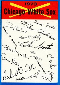 1973 Topps - Team Checklists #NNO Chicago White Sox Front