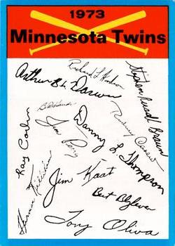 1973 Topps - Team Checklists #NNO Minnesota Twins Front