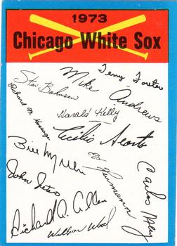 1973 Topps - Team Checklists #NNO Chicago White Sox Front
