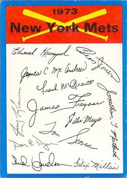 1973 Topps - Team Checklists #NNO New York Mets Front