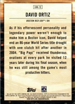 2022 Topps Update - Legendary Home Field Advantage #LHA-12 David Ortiz Back