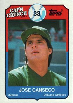 1989 Topps Cap'n Crunch #1 Jose Canseco Front
