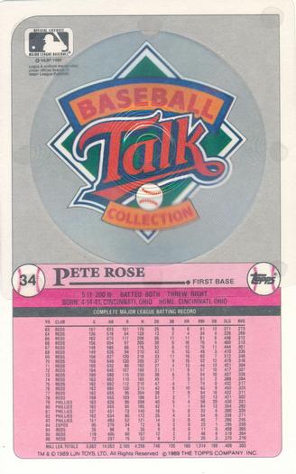 1989 Topps/LJN Baseball Talk #34 Pete Rose Back