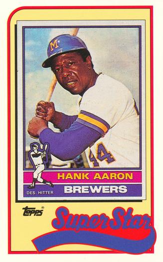 1989 Topps/LJN Baseball Talk #35 Hank Aaron Front