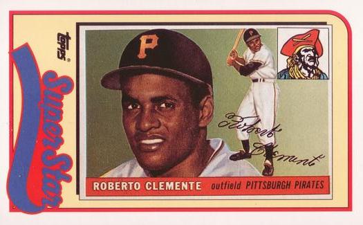 1989 Topps/LJN Baseball Talk #38 Roberto Clemente Front