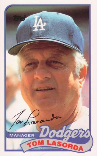 1989 Topps/LJN Baseball Talk #54 Tom Lasorda Front