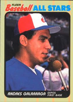 1989 Fleer Baseball All-Stars #13 Andres Galarraga  Front