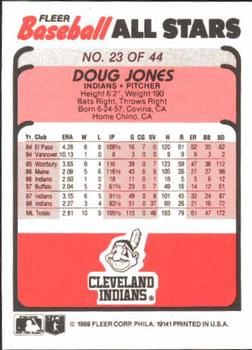 1989 Fleer Baseball All-Stars #23 Doug Jones  Back