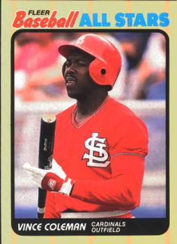 1989 Fleer Baseball All-Stars #8 Vince Coleman  Front