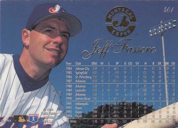 1994 Flair #401 Jeff Fassero Back