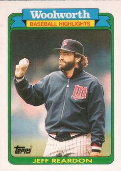 1990 Topps Woolworth Baseball Highlights #17 Jeff Reardon Front