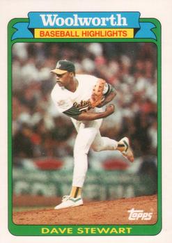 1990 Topps Woolworth Baseball Highlights #25 Dave Stewart Front