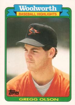 1990 Topps Woolworth Baseball Highlights #5 Gregg Olson Front