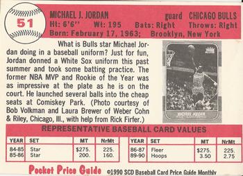 1990 SCD Baseball Card Price Guide Monthly #51 Michael Jordan  Back