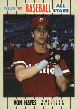 1990 Fleer Baseball All-Stars #17 Von Hayes Front