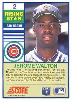 1990 Score Rising Stars #2 Jerome Walton Back