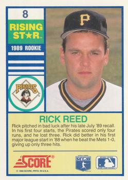 1990 Score Rising Stars #8 Rick Reed Back