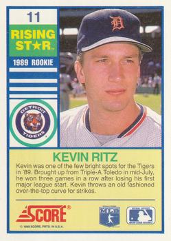 1990 Score Rising Stars #11 Kevin Ritz Back