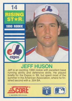 1990 Score Rising Stars #14 Jeff Huson Back