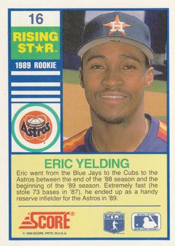 1990 Score Rising Stars #16 Eric Yelding Back