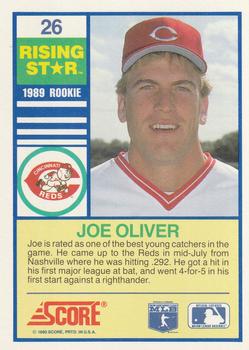 1990 Score Rising Stars #26 Joe Oliver Back