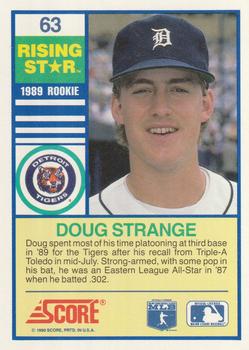 1990 Score Rising Stars #63 Doug Strange Back
