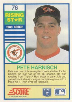 1990 Score Rising Stars #76 Pete Harnisch Back