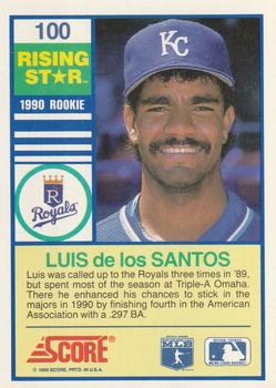 1990 Score Rising Stars #100 Luis de los Santos Back