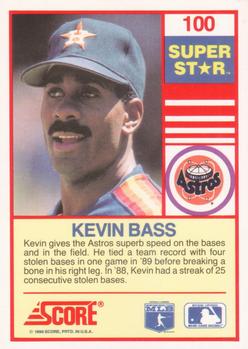 1990 Score 100 Superstars #100 Kevin Bass Back